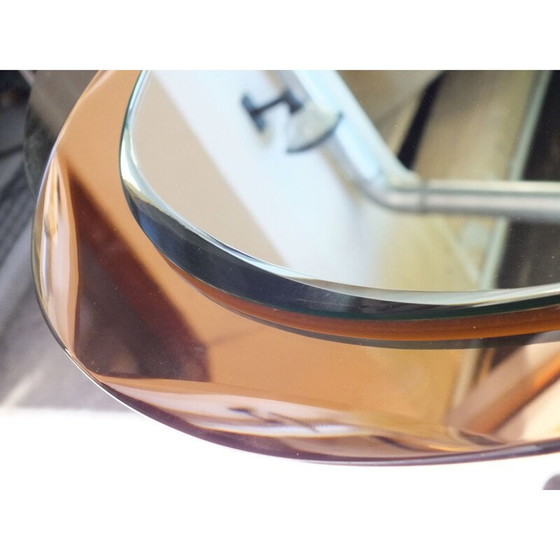 Image 1 of Vintage spiegel Antonio Lupi Luxor kristal kunst rodekoper 1950