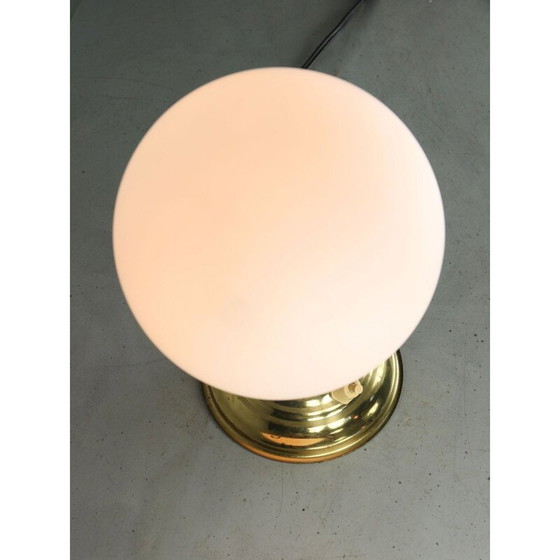 Image 1 of Mid Century messing & opaline wandlamp