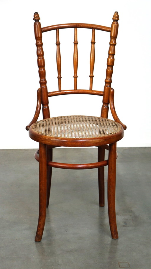 Thonet Stoel Met Rieten Zitting