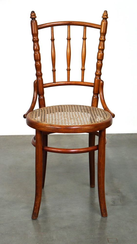 Image 1 of Thonet Stoel Met Rieten Zitting