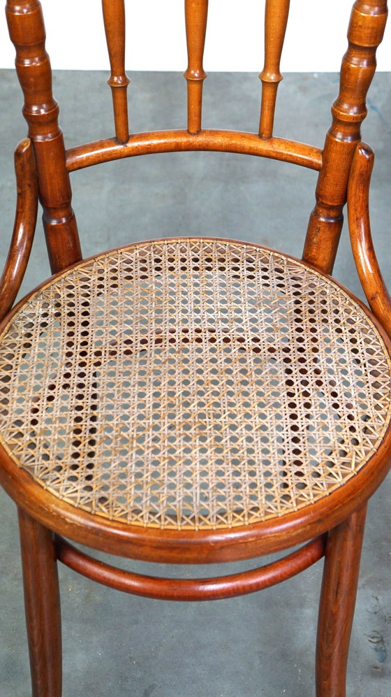 Image 1 of Thonet Stoel Met Rieten Zitting