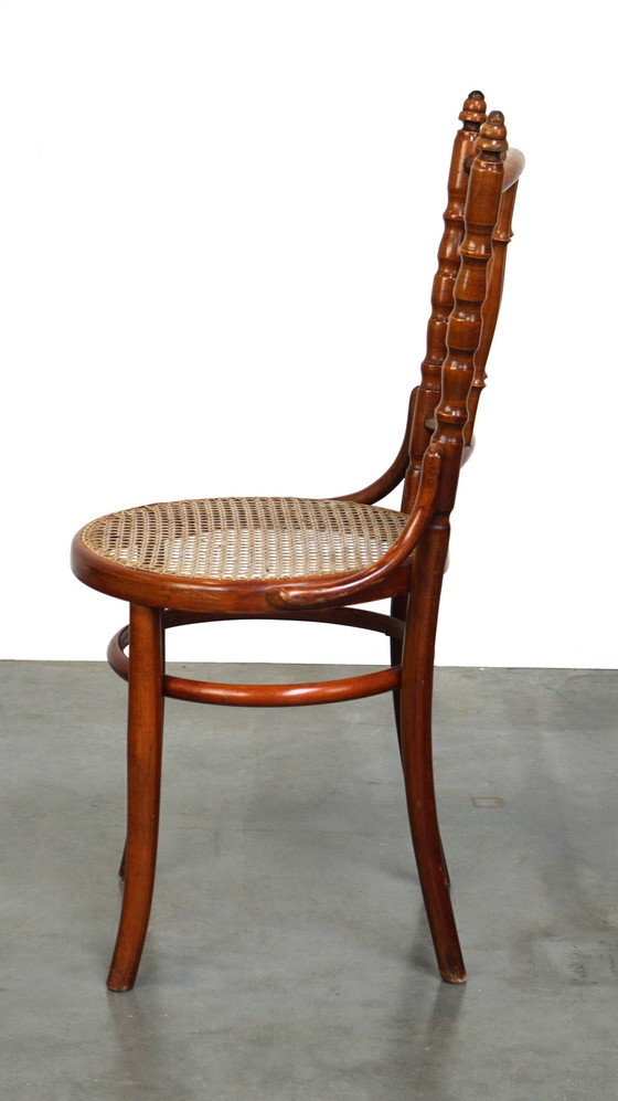 Image 1 of Thonet Stoel Met Rieten Zitting