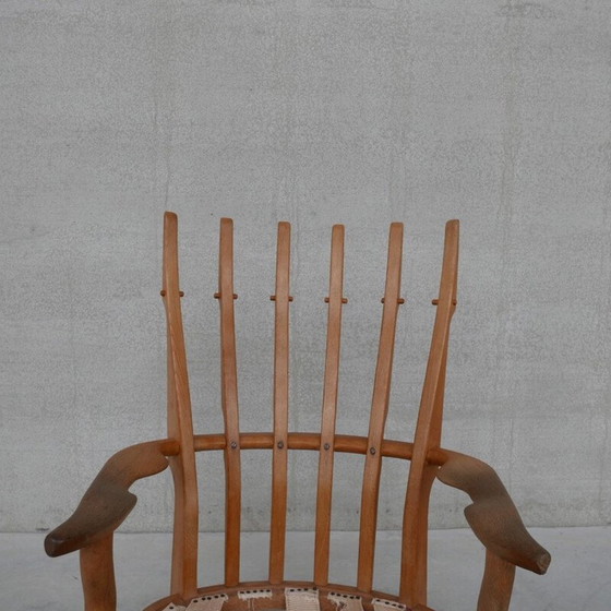 Image 1 of Eikenhouten Mid Century "Repos" fauteuil door Guillerme et Chambron, Frankrijk 1960