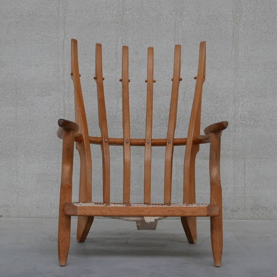 Image 1 of Eikenhouten Mid Century "Repos" fauteuil door Guillerme et Chambron, Frankrijk 1960