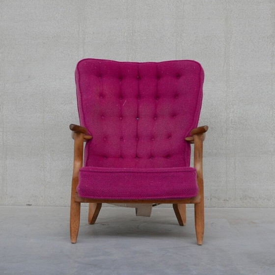 Image 1 of Eikenhouten Mid Century "Repos" fauteuil door Guillerme et Chambron, Frankrijk 1960