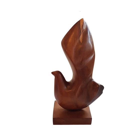 Image 1 of Mid Century Scandinavisch teakhouten vogelsculptuur