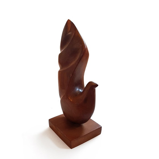 Image 1 of Mid Century Scandinavisch teakhouten vogelsculptuur