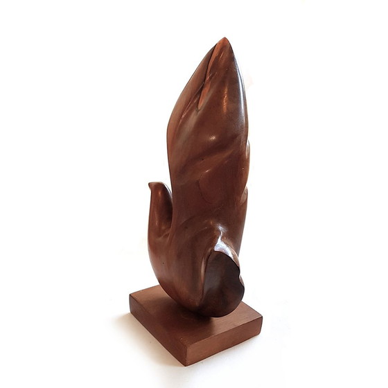 Image 1 of Mid Century Scandinavisch teakhouten vogelsculptuur