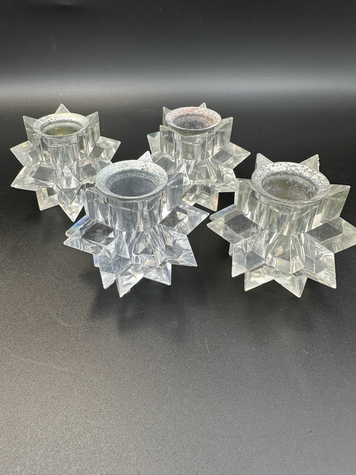 4 X Mid Century Lucite Kandelaar Set