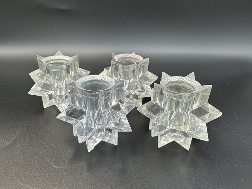 4 X Mid Century Lucite Kandelaar Set