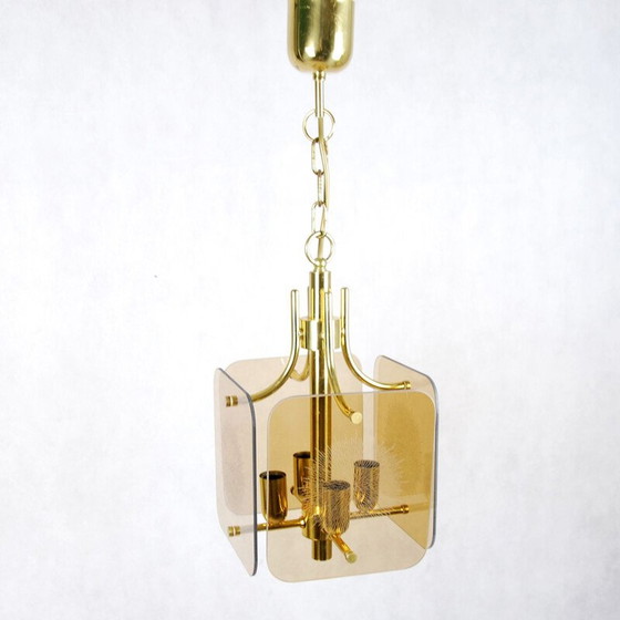Image 1 of Vintage hanglamp in messing, 1980