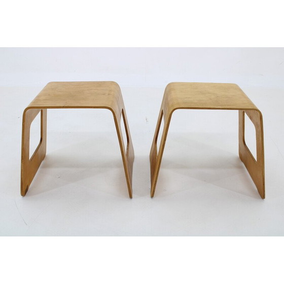 Image 1 of Paar vintage houten krukjes van Lisa Norinder voor Ikea, Zweden 1990