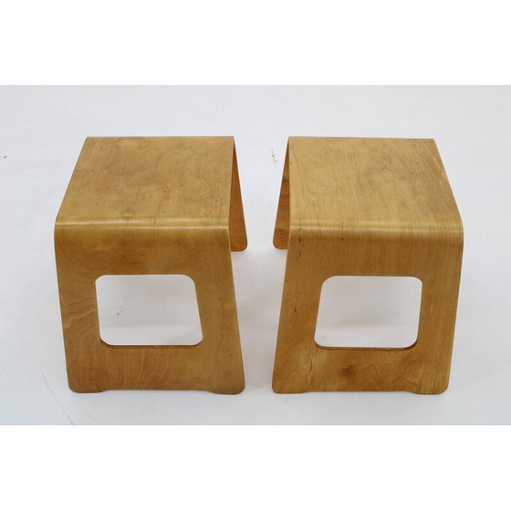 Image 1 of Paar vintage houten krukjes van Lisa Norinder voor Ikea, Zweden 1990