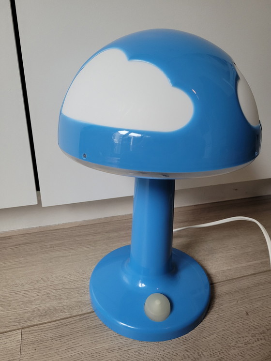 Image 1 of Vintage Ikea SKOJIG Paddestoel Wolkenlamp Blauw Door Henrik Preutz