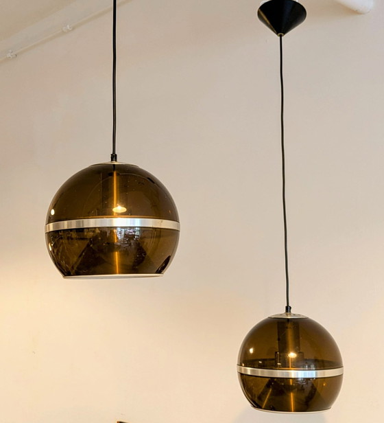 Image 1 of Vintage Space Age Dijkstra Hanglampen, 2 Stuks 