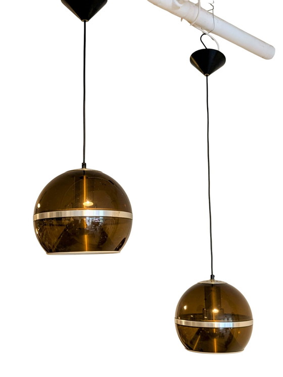 Image 1 of Vintage Space Age Dijkstra Hanglampen, 2 Stuks 