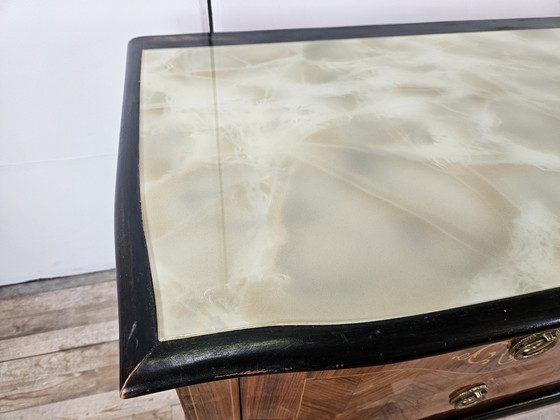 Image 1 of 1960S Slaapkamer Ladenkast Met Zes Laden En Glazen Top