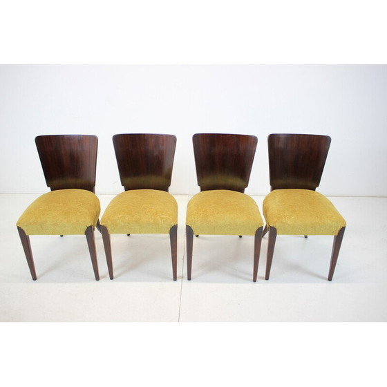 Image 1 of Set van 4 vintage Art Deco eetkamerstoelen H-214 door Jindrich Halabala voor Up Závody, jaren 1930