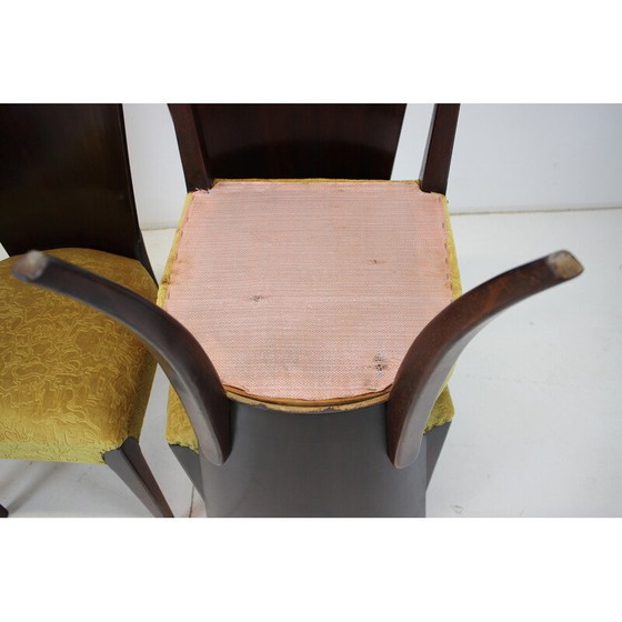 Image 1 of Set van 4 vintage Art Deco eetkamerstoelen H-214 door Jindrich Halabala voor Up Závody, jaren 1930