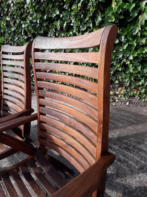 Image 1 of 4 Queen's Teak standenstoelen, inklapbaar