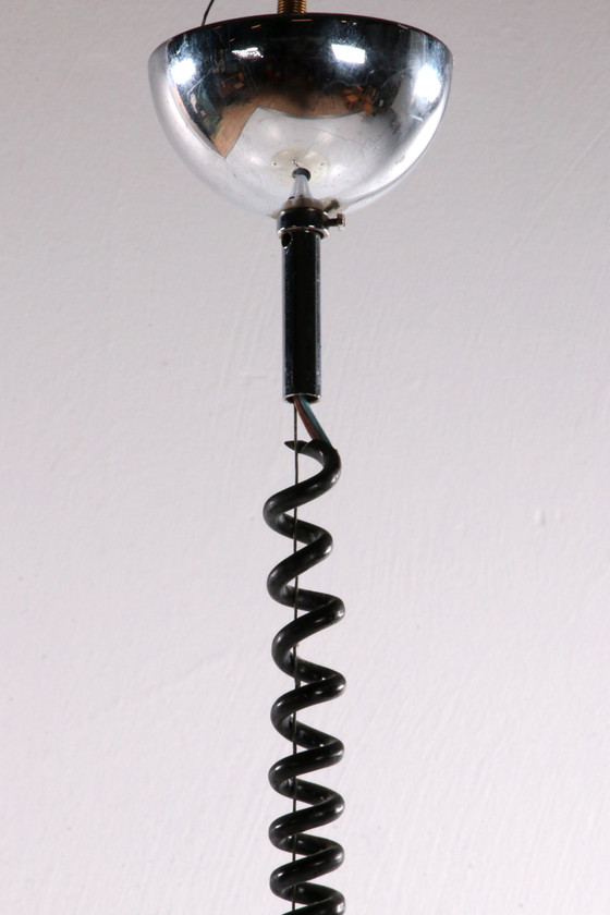 Image 1 of Vintage Space Age Witte hanglamp Cristallux Germany 70