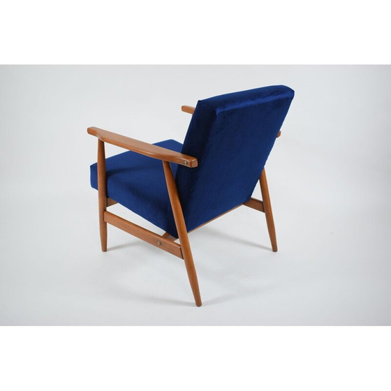 Image 1 of Vintage fauteuilblauw fluweel Pools 1960