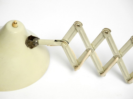 Image 1 of Originele Mid Century Beige Industrieel Ontwerp Opvouwbare Uitschuifbare Wand "Schaar" Lamp Van Sis