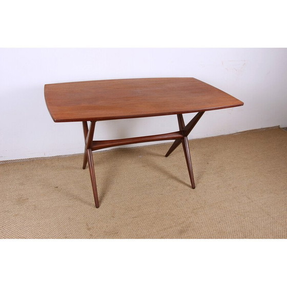Image 1 of Scandinavische vintage teakhouten hoge en lage tafel, 1960