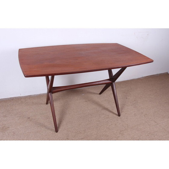 Image 1 of Scandinavische vintage teakhouten hoge en lage tafel, 1960
