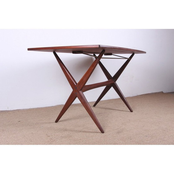 Image 1 of Scandinavische vintage teakhouten hoge en lage tafel, 1960
