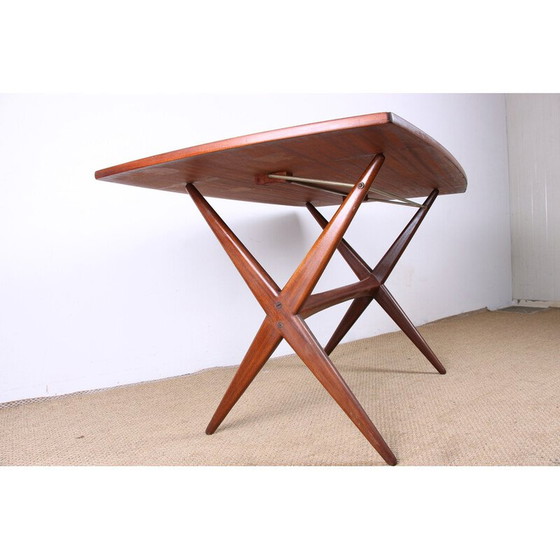 Image 1 of Scandinavische vintage teakhouten hoge en lage tafel, 1960