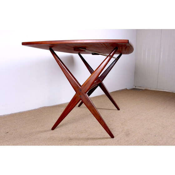 Image 1 of Scandinavische vintage teakhouten hoge en lage tafel, 1960