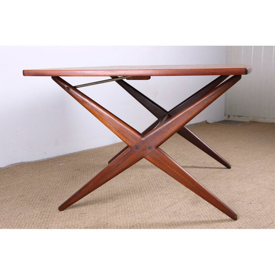 Image 1 of Scandinavische vintage teakhouten hoge en lage tafel, 1960