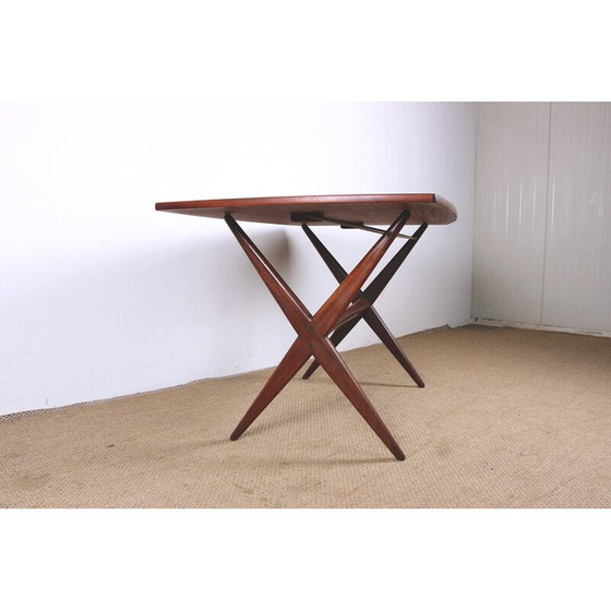 Image 1 of Scandinavische vintage teakhouten hoge en lage tafel, 1960