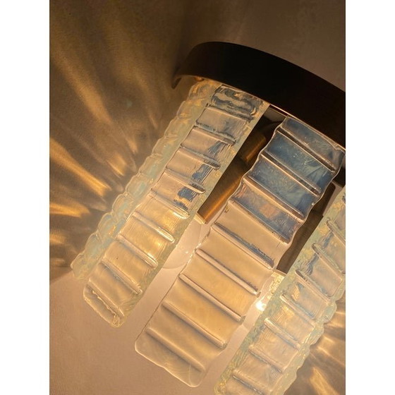 Image 1 of Set van 2 Hedendaagse Horizzontal Gestreepte Opalino "Listelli" Murano Glass