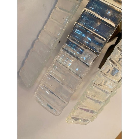 Image 1 of Set van 2 Hedendaagse Horizzontal Gestreepte Opalino "Listelli" Murano Glass