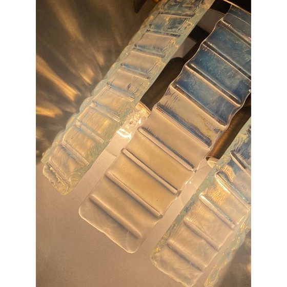 Image 1 of Set van 2 Hedendaagse Horizzontal Gestreepte Opalino "Listelli" Murano Glass