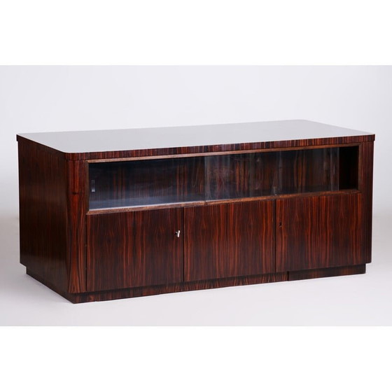 Image 1 of Vintage ebbenhouten en eikenhouten bureau, Frankrijk 1930