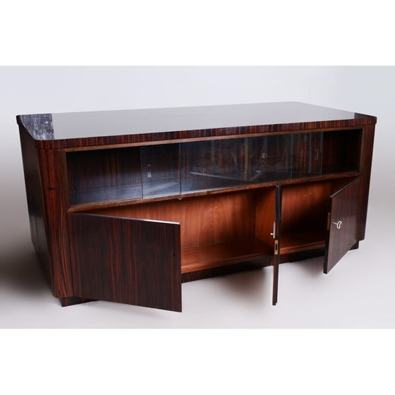 Image 1 of Vintage ebbenhouten en eikenhouten bureau, Frankrijk 1930