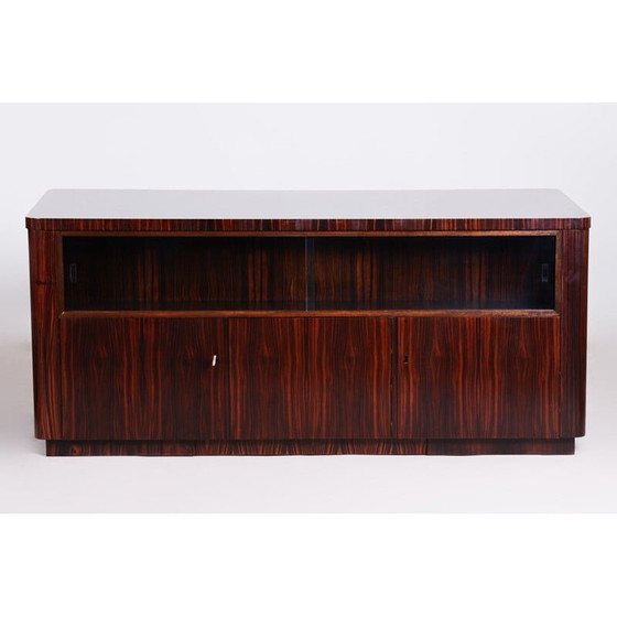 Image 1 of Vintage ebbenhouten en eikenhouten bureau, Frankrijk 1930