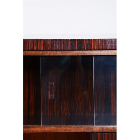 Image 1 of Vintage ebbenhouten en eikenhouten bureau, Frankrijk 1930