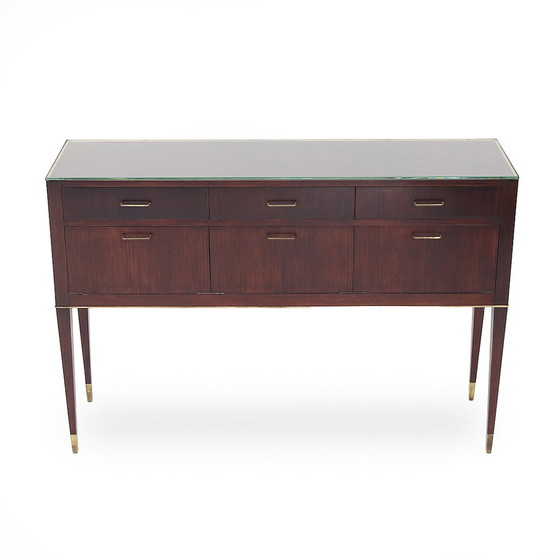 Image 1 of Vintage Dressoir Met Laden En Glazen Top