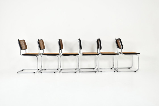 Image 1 of Eetkamerstoelen Stijl B32 van Marcel Breuer, set van 6