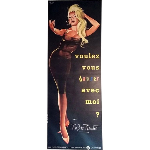 Originele vintage poster Brigitte Bardot, 1959