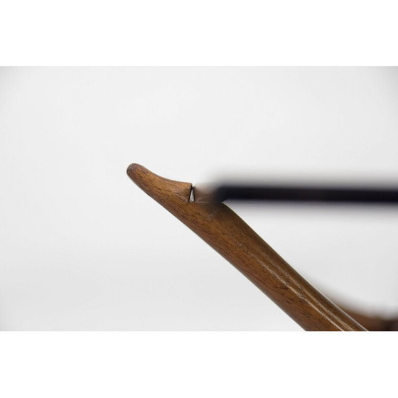 Image 1 of Vintage condor salontafel in walnoot van Fredrik Schriever-Abeln voor Örebro Glass, Zweden 1960