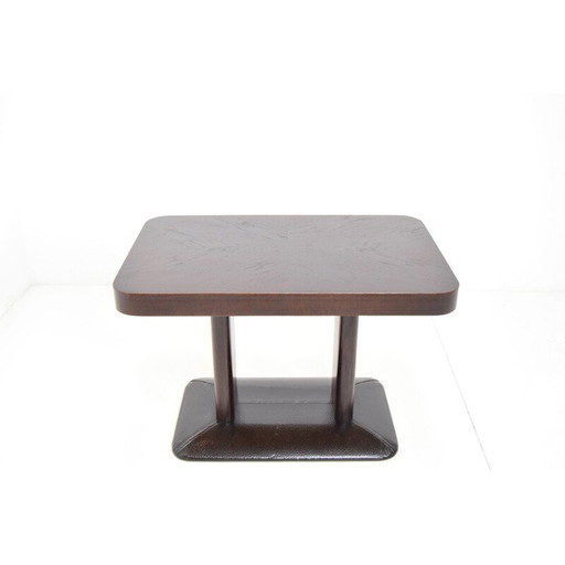 Vintage houten en metalen salontafel door Jindrich Halabala, Tsjecho-Slowakije 1930