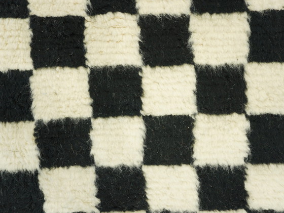 Image 1 of Berber tapijt - 247 cm x 151 cm - wit en zwart wol