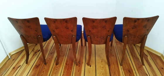 Image 1 of Set van vier stoelen H-214 Proj.J.Halabala, De 50S Tsjecho-Slowakije