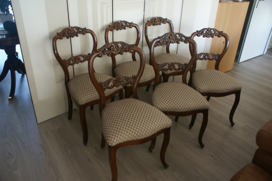 Image 1 of 6X Originele Biedermeir Stoelen