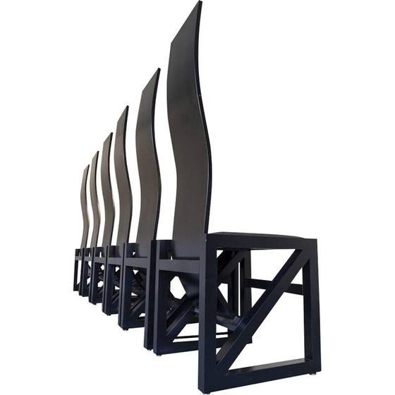 Image 1 of Set van 6 vintage "Edo" stoelen van Kisho Kurokawa voor Ppm Tokio, Japan 1980